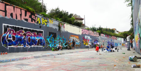 Fresque graffiti Canal du Midi, montpellier