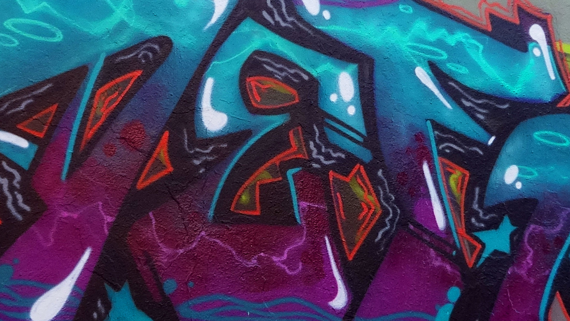 Détail d'un lettrage graffiti