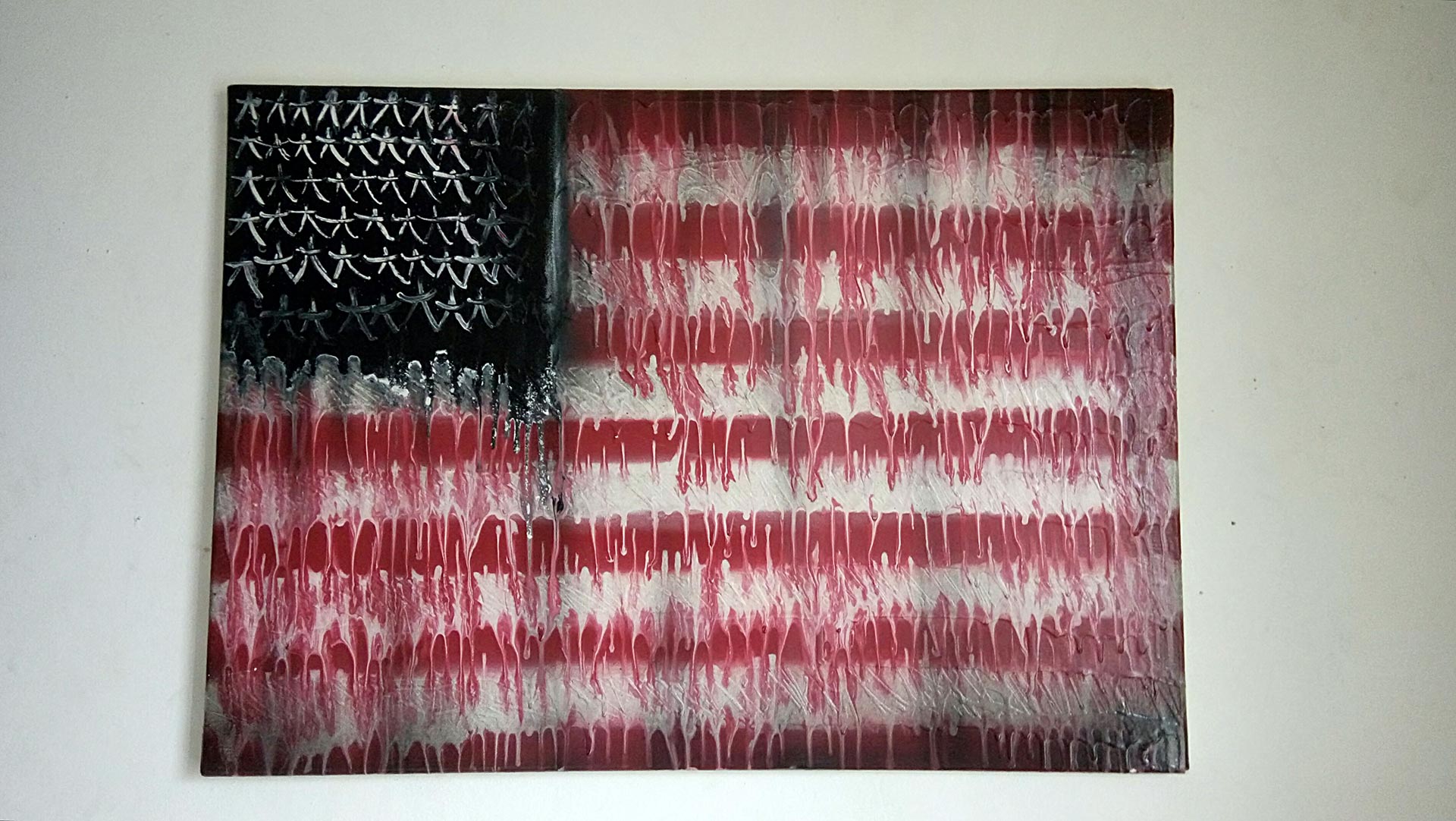 drapeau usa - amerique - peinture