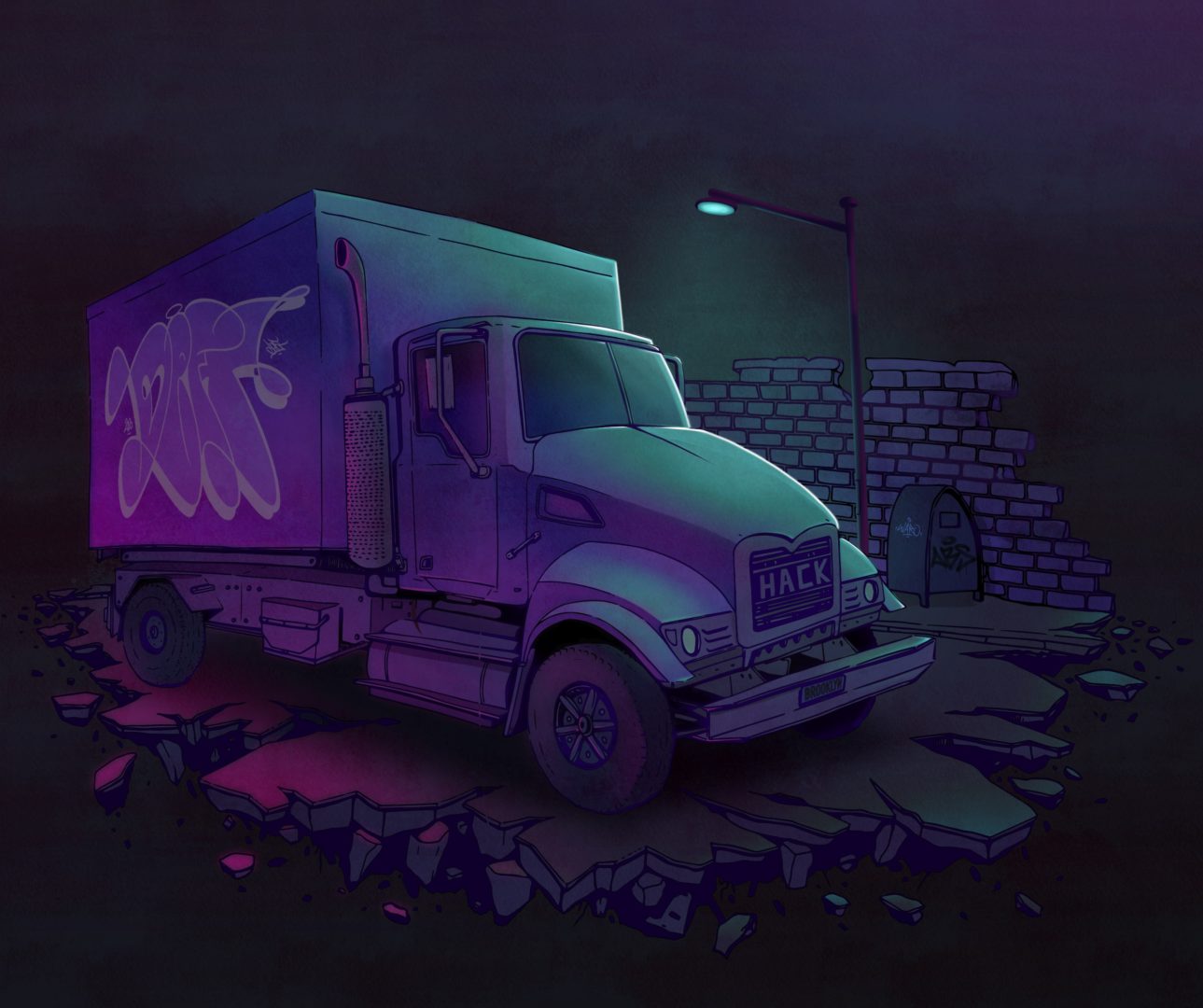 Illustration - camion - procreate 