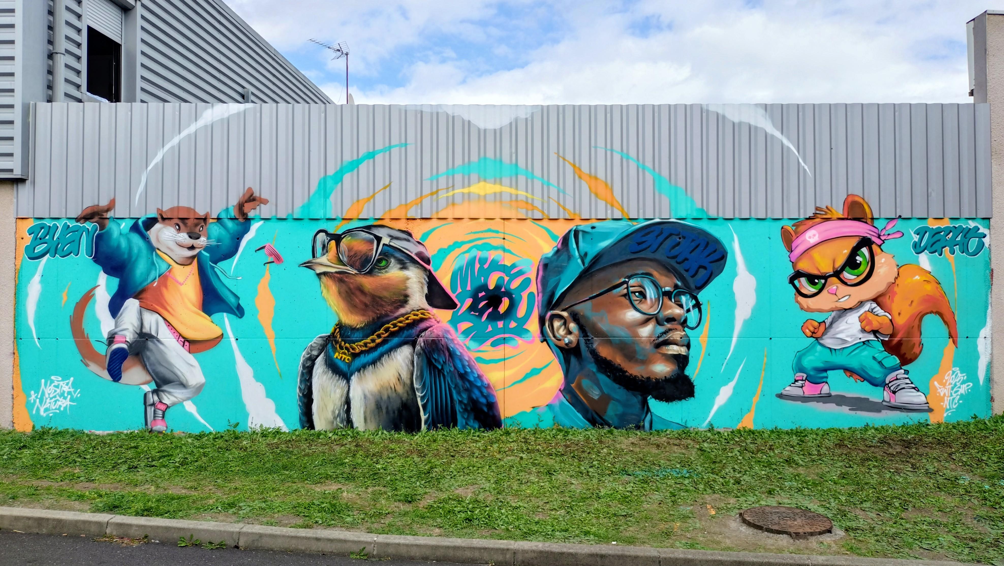 Fresque Saint Jacques - Clermont-Ferrand - Artistes : Byen, Mite, Repy, Deft